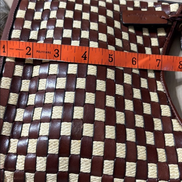 Vintage Etienne Aigner Brown and Cream Checkered Shoulder Bag strap 25” - Picture 5 of 10